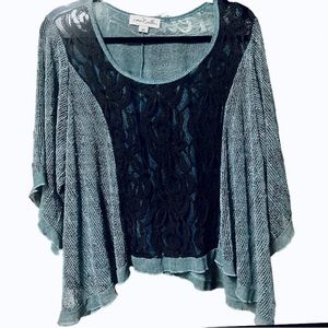 Simply Noelle Lady’s Sheer Netted Top with Lace; Size S/M